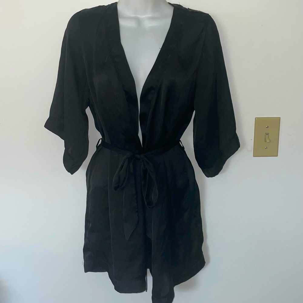 H&M Black Satin Robe